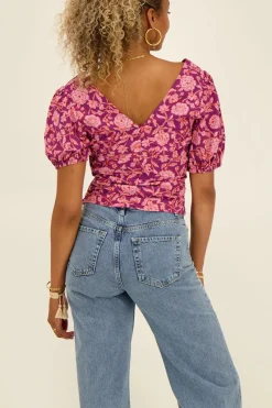 My Jewellery Top Rose Plissé à Imprimé Floral New