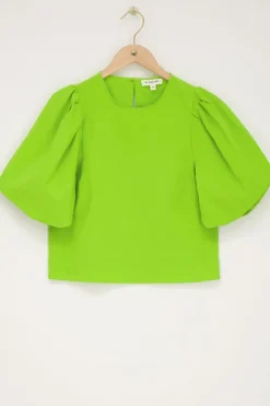 My Jewellery Top à Manches Bouffantes Vert Clearance