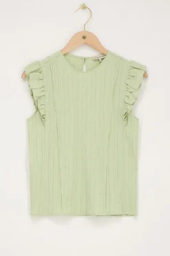 My Jewellery Top à Volants Vert New