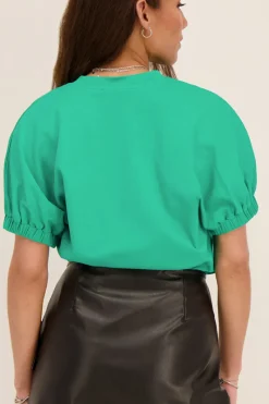 My Jewellery Top Avec Manches élastiques Vert Clearance