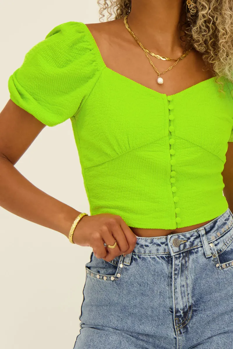 My Jewellery Top Vert Menthe Style Corset à Manches Longues Clearance