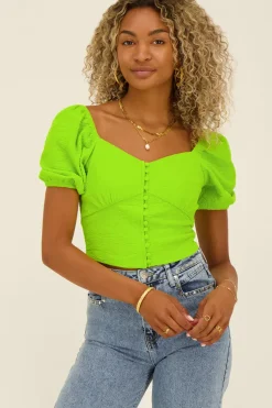 My Jewellery Top Vert Menthe Style Corset à Manches Longues Clearance