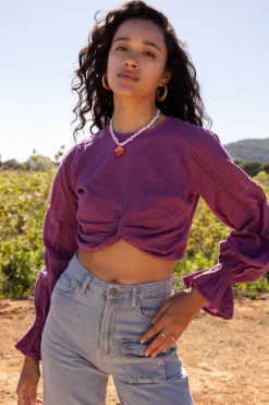 My Jewellery Top Violet Avec Bande Et Boutons Online
