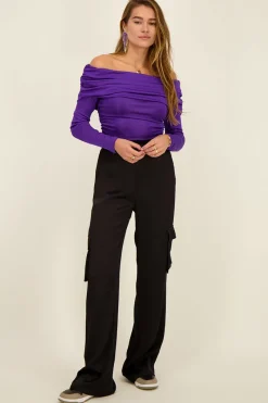 My Jewellery Top Violet Col Bateau & Lurex Clearance