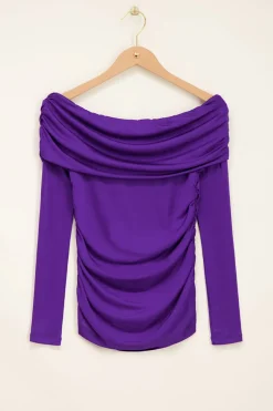 My Jewellery Top Violet Col Bateau & Lurex Clearance