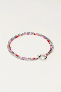 My Jewellery Triple Bracelet Avec Perles Rouges Et Roses Outlet