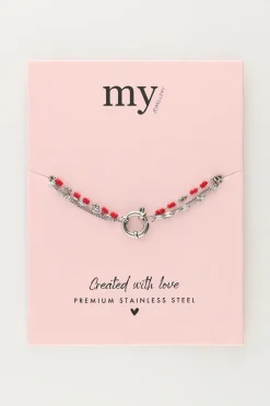 My Jewellery Triple Bracelet Avec Perles Rouges Best