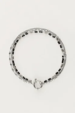 My Jewellery Triple Bracelet Avec Perles Noires Best