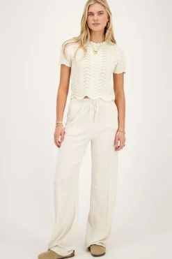 My Jewellery T-shirt Beige En Maille Ajourée Avec Lurex Clearance