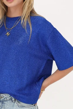 My Jewellery T-shirt Oversize Avec Lurex Bleu Online