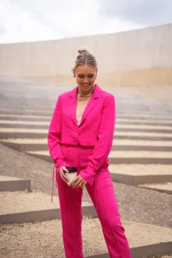 My Jewellery Veste Courte Rose En Lin New