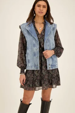 My Jewellery Veste En Denim Bleu Sans Manches Online
