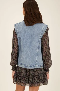 My Jewellery Veste En Denim Bleu Sans Manches Online