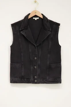 My Jewellery Veste En Denim Noir Sans Manches New