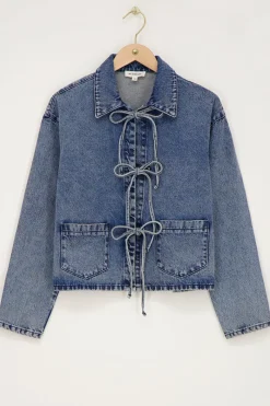 My Jewellery Veste En Jean Avec Nœuds Bleu Fashion