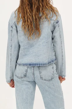 My Jewellery Veste En Jean Avec Nœuds Bleu clair New