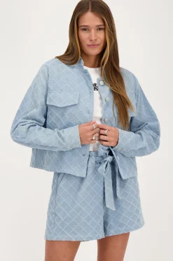 My Jewellery Veste En Jean Tissé Bleu Hot