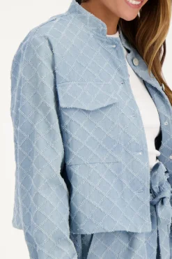 My Jewellery Veste En Jean Tissé Bleu Hot