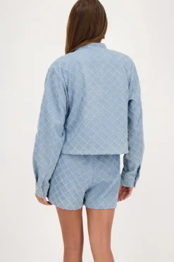 My Jewellery Veste En Jean Tissé Bleu Hot