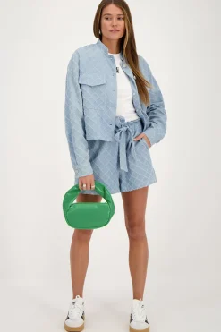 My Jewellery Veste En Jean Tissé Bleu Hot