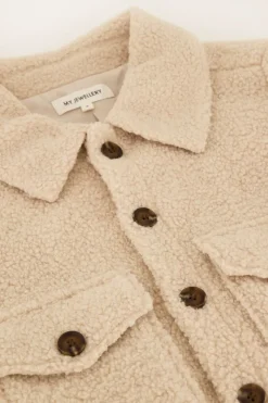 My Jewellery Veste En Teddy Beige Avec Boutons Best