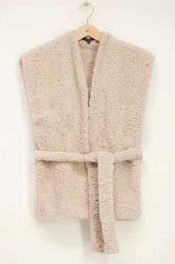 My Jewellery Veste Sans Manches Beige Teddy Avec Ceinture Online