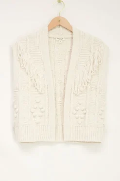 My Jewellery Veste Sans Manches Beige à Franges Discount