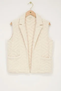 My Jewellery Veste Sans Manches Blanche Avec Jacquard En Zigzag Discount