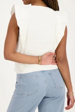 My Jewellery Veste Sans Manches he Avec Nœuds Et Volants Blanc Sale