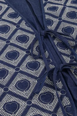 My Jewellery Veste Sans Manches En Chambray Bleu Avec Broderie En Forme De Cœur Online