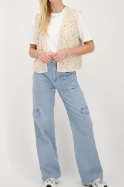 My Jewellery Veste Sans Manches En Crochet Beige Best