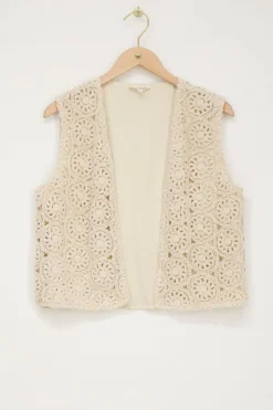 My Jewellery Veste Sans Manches En Crochet Beige Best