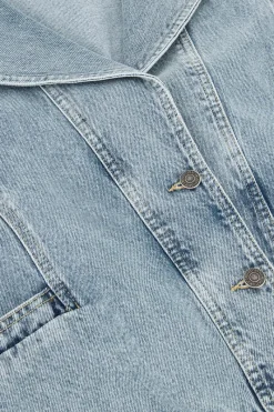 My Jewellery Veste Sans Manches En Denim Avec Ceinture élastique Bleu Fashion