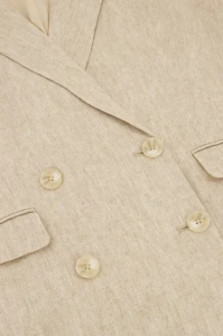 My Jewellery Veste Sans Manches En Lin Beige Avec Boutons Clearance