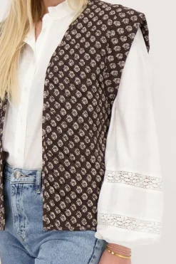 My Jewellery Veste Sans Manches Gris Foncé à Motifs Discount