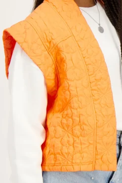 My Jewellery Veste Sans Manches Matelassée Orange Fashion