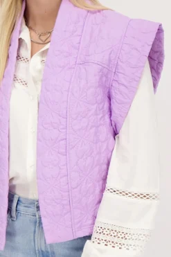 My Jewellery Veste Sans Manches Matelassée Lilas Violet clair New
