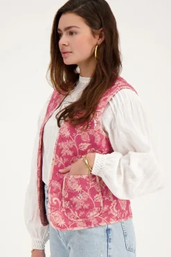My Jewellery Veste Sans Manches Matelassée Rose à Fleurs Outlet