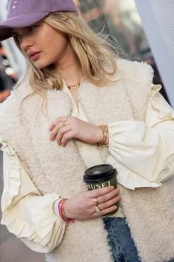 My Jewellery Veste Sans Manches Teddy Beige Discount