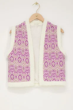My Jewellery Veste Sans Manches Teddy Violette Imprimé Aztèque Online