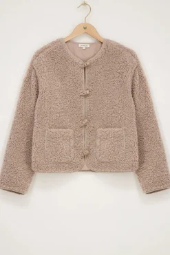 My Jewellery Veste Teddy Beige Avec Boutons Discount