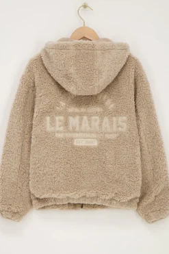 My Jewellery Veste Teddy Beige Avec Capuche Discount