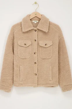 My Jewellery Veste Teddy Beige Avec Poches Clearance