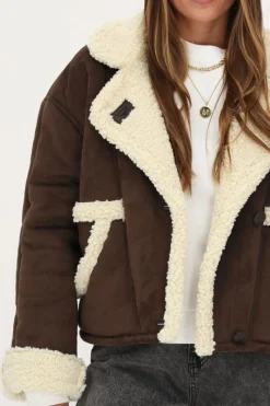 My Jewellery Veste Teddy En Daim Marron Best