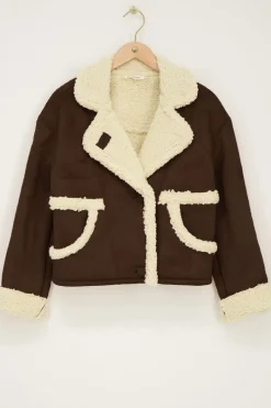 My Jewellery Veste Teddy En Daim Marron Best